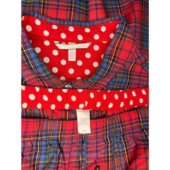 Victoria’s Secret red plaid pajama set sz medium - Picture 2 of 8